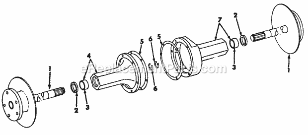 Rear Axle Diagram and Parts List for 127 2050040U Cub Cadet Lawn Tractor
